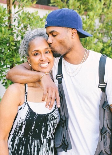 Steelo Brim and his mom.